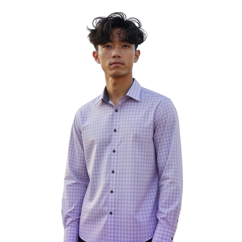 Con. Struct Slim Fit 4 Way Stretch Stylish Plaid Button-Down Shirt Size XXL